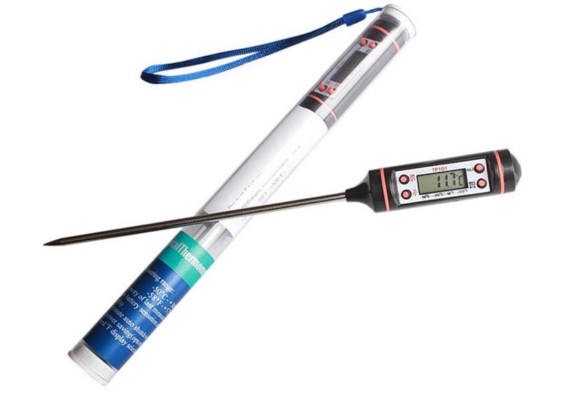 Fleischthermometer, sofort ablesbares Lebensmittelthermometer, digitales Koch-Bonbon-Thermometer mit super langer Sonde für Küche, Grill, Öl, Grill