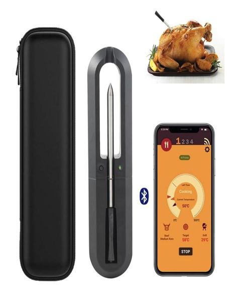 Thermomètre à viande sans fil pour le fourbq grill fumeur rôtiserie bluetooth connect des outils de cuisine numérique accessoires de barbecue 2205102110444