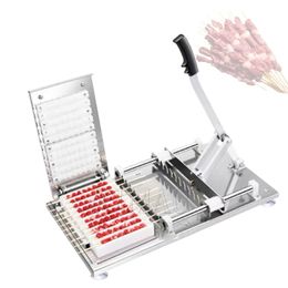 Máquina de cuerdas para ropa de carne, máquina Manual para pinchos Satay, barbacoa de acero inoxidable, herramientas para pinchos de cordero Kebab de cordero