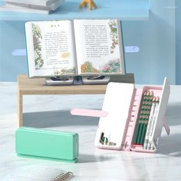 Mebox-estuche para lápices, soporte para libros, suministros escolares, bolígrafo, Estuche Escolar plegable, caja de soporte de papelería Kawaii