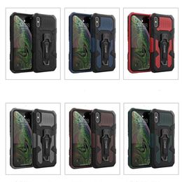 Mech Warrior Phone Cases TPU + PC + Metal 3 in 1 Mobiele telefoons Case Cover voor iPhone 13 12 Mini 11 PRO MAX X XS XR 7 8 6S Plus SE2020 Motorola