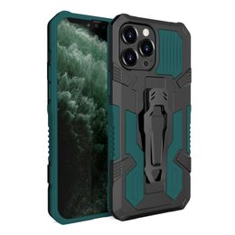 Mech Warrior Anneau Support Téléphone Cas Pour iPhone 12 13 Mini 11 Pro Max XR X XS 8 Plus Antichoc Heavy Duty Protection Couverture Magnétique