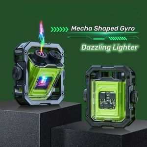 Mecha Gyro – briquet de vitrage Intelligent, Double Arc, extérieur, coupe-vent, bande métallique, illuminateur, affichage de puissance, cadeau