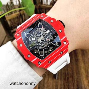 Richa – montre mécanique rouge Milles pour hommes, automatique, en Fiber de carbone, bande ajourée personnalisée, lumineuse, tendance, 2022