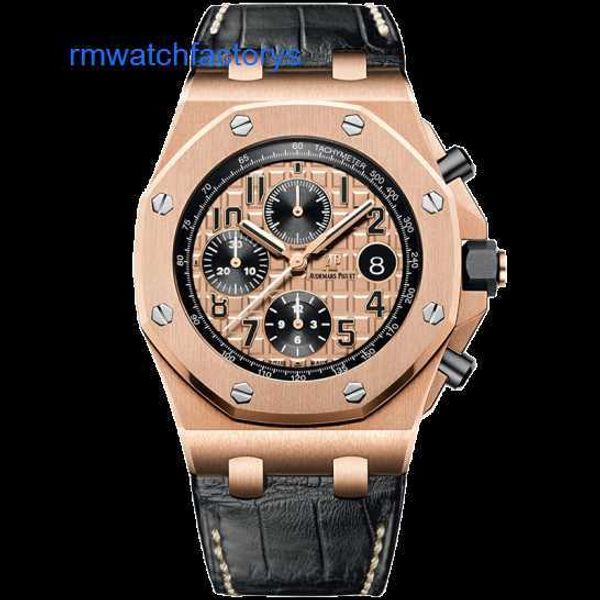 Reloj de pulsera mecánico AP Royal Oak Offshore Reloj mecánico automático de oro rosa de 18 quilates para hombre 26470OR Reloj de lujo de segunda mano 26470OR OO A002CR.01