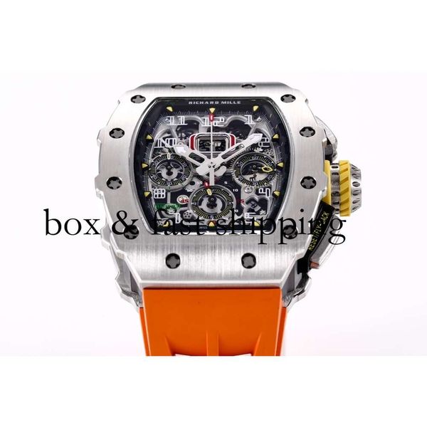 Reloj mecánico automático de fibra de diseñador de negocios Rm11-03180 Reloj de pulsera para hombre de carbono Relojes Kv Superclone Rm11 Top para cerámica Caucho -03180 montres de luxe