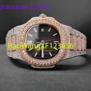 Mécanique automatique Sterling Sier 2023 Hip Hop Top Brand Iced Out Watch Pass Tester Full Diamond