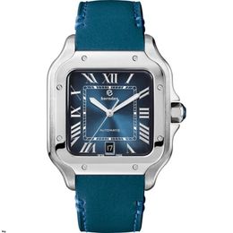 Montre mécanique automatique Lovers Watch Fabriqué en acier inoxydable de qualité supérieure, mouvement bleu cuit, aiguille de montre, lentille saphir, étanche en profondeur, mode dhgate, cadeau
