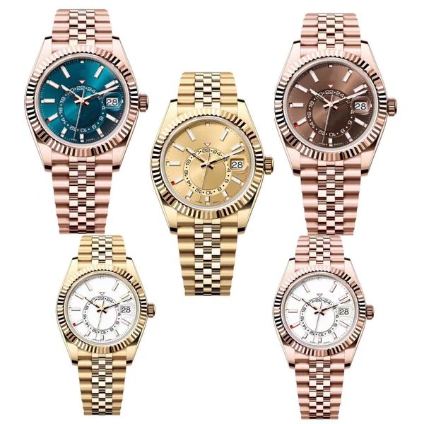 2024 New Designer Watchs Watch de haute qualité Mens Mens Sky Dweller Relojs 42 mm Mouvement automatique Montre-bracelets Small Cador Watch Oologio Di Lusso Imageproof