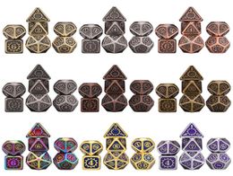 Dice mécanique pour DND Table Tops RPGS Games 7PCSSet Metal Dice avec sweptring Souch D4 D8 D8 D10D12 D204773984