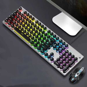 Ensemble clavier et souris à sensation mécanique panneau en métal à 104 touches adapté au bureau à effet de lumière dynamique HP K500 haut et bas HKD230808