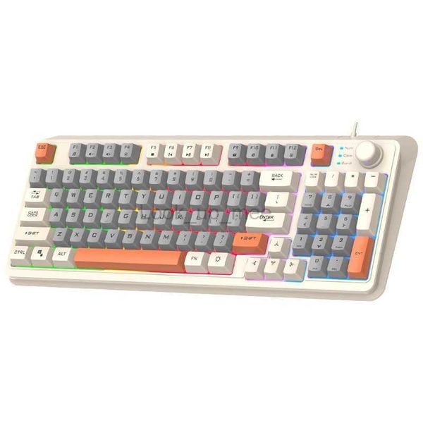 Mécanique Sensation Clavier Filaire Coloré Lumière Multimédia Fonction Ordinateur De Bureau Ordinateur Portable Bureau Jeu Clavier HKD230808