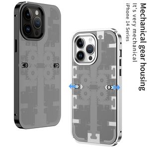 Caja de engranajes mecánicos para iPhone 14 Pro Max 13Pro 12 Cubierta de armadura con hebilla antideslizante elástica