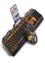 Mechanisch toetsenbord en muisset Wired USB Computer Notebook Gaming Toetsentoekje PC Teclado Clavier Gamer Completo Tastiera RGB Delux C1274978