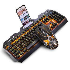 Mechanisch toetsenbord en muis Set Bekabeld USB Computer Notebook Gaming Toetsenbord Pc Teclado Clavier Gamer Completo Tastiera Rgb Delux Combo's