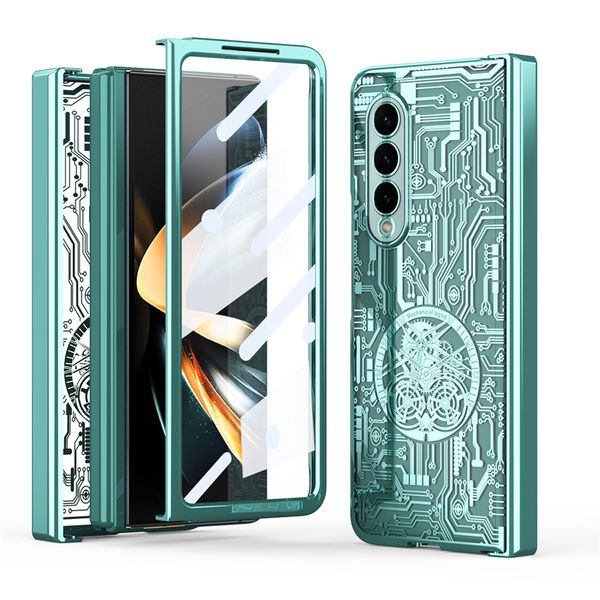 Mechanical Legend Electroplated Folding Shell Cover for Samsung Galaxy Z Fold4 Fold3 OPPO N N2 Xiaomi Mi Fold Plating Protective Case