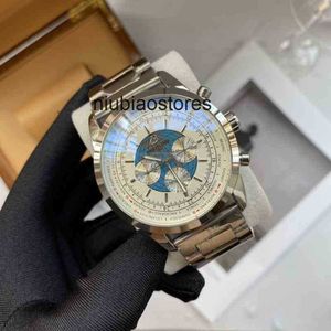 Mechanische luxe horloge multifunctionele beweging geïmporteerde kalf lederen band 45 mm echte man stoere horloge waterdichte polshorloges Designer modemerk