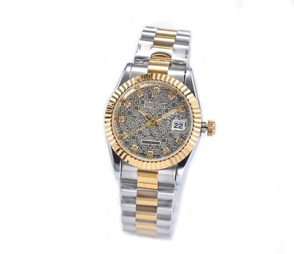 Mecánico para hombre Rolx New Top Hombres Moda para mujer Banda de acero Disco pequeño 36 mm Relojes de cuarzo 16233 Diseño Relojes de pulsera militares X