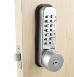 Mechanische wachtwoord deur slotbedroom code sloten met 3 sleutels kleur zilvery3756925