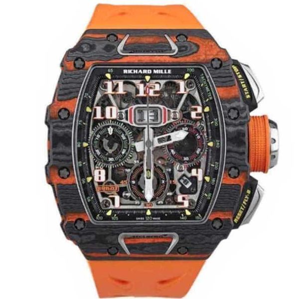 Reloj mecánico Fecha Relojes de lujo para hombre Richamilles Relojes de pulsera suizos Reloj de diseño Y Automático Rm1103 Totalmente hueco con seguridad 2NIN