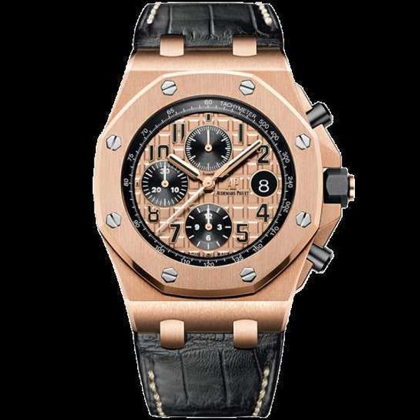 Montre mécanique Mouvement Montre-bracelet AP Montre-bracelet Royal Oak Offshore Or rose 18 carats Montre mécanique automatique pour homme 26470OR Montre de luxe d'occasion 26470OR OO A00