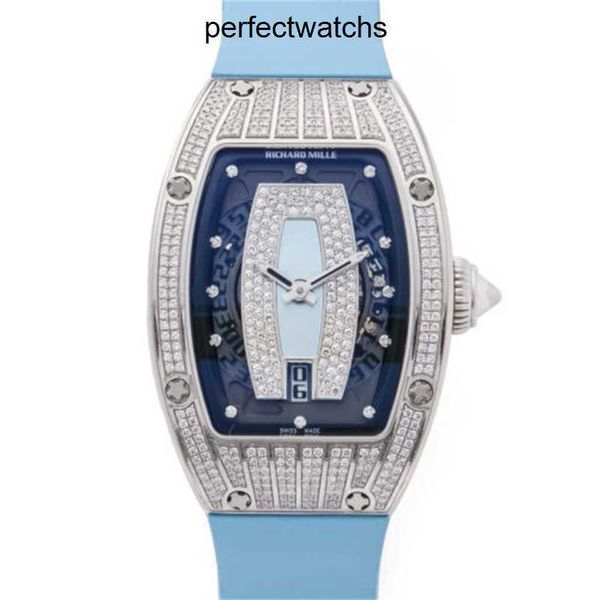 Montre mécanique RM Montre-bracelet Richardmiille Montre-bracelet RM007 Montres automatiques Montres-bracelets fabriquées en Suisse RM007 MONTRE EN OR BLANC PAVE DE DIAMANTS RM007 COM003133