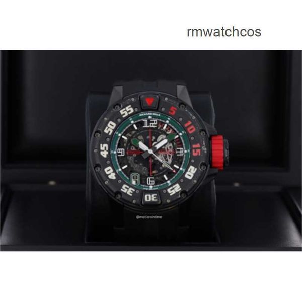 Relojes mecánicos Reloj de pulsera de cuerda automática para hombre Richardmill RM028 Boutique Solo 20 piedras triangulares de titanio DLC negras 47 mm K7NW