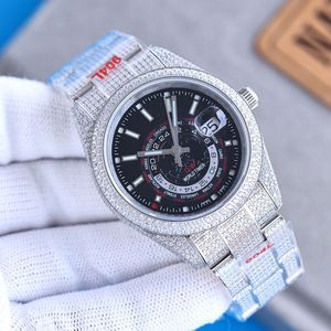 Mechanische horloges Heren polshorloge luxe horloges 40 mm wijzerplaat roestvrijstalen riem diamant inleg luxe horloge hoogwaardige polshorloges