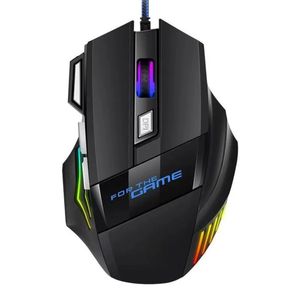 Mechanische bedraad gaming muis 7 sleutels bedrade ergonomische muis RGB -verlichte gloeiende USB 800/ 1200/1600/ 3200 dpi gaming muis