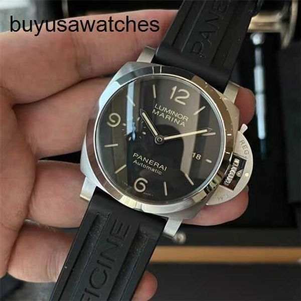 Montre de poigne mécanique Panerai Strap en caoutchouc en acier en céramique titane métal mec mécanique automatique mécanicien de montre masculine Luminor série pam01312 diamètre 44 mm