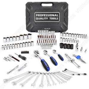 Mechanics Gereedschap Set Socket Socket Set Set, Auto Repair Hand Tool Kit Sleutel Gereedschapskist Set met Plastic Storage Case