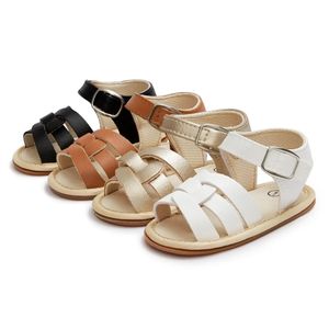 Meckior Summer Baby Garden Sandalen Retro Style Pu Leather Boy Girl Shoes Rubber Sole Infant Peuter Nonslip First Walkers 240509