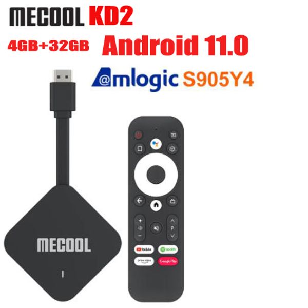 Mecool Kd2 TV Box Android 11 Google certificó TV Stick Amlogic S905Y4 4G 32GB DDR4 4K 2.4G5G Wifi BT Dongle