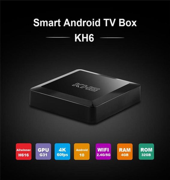 Mecool KH6 Android 10 TV Box Allwinner H616 Android100 decodificadores 24G5G WiFi 4GB 32GB reproductor multimedia inteligente 274s281D6202465