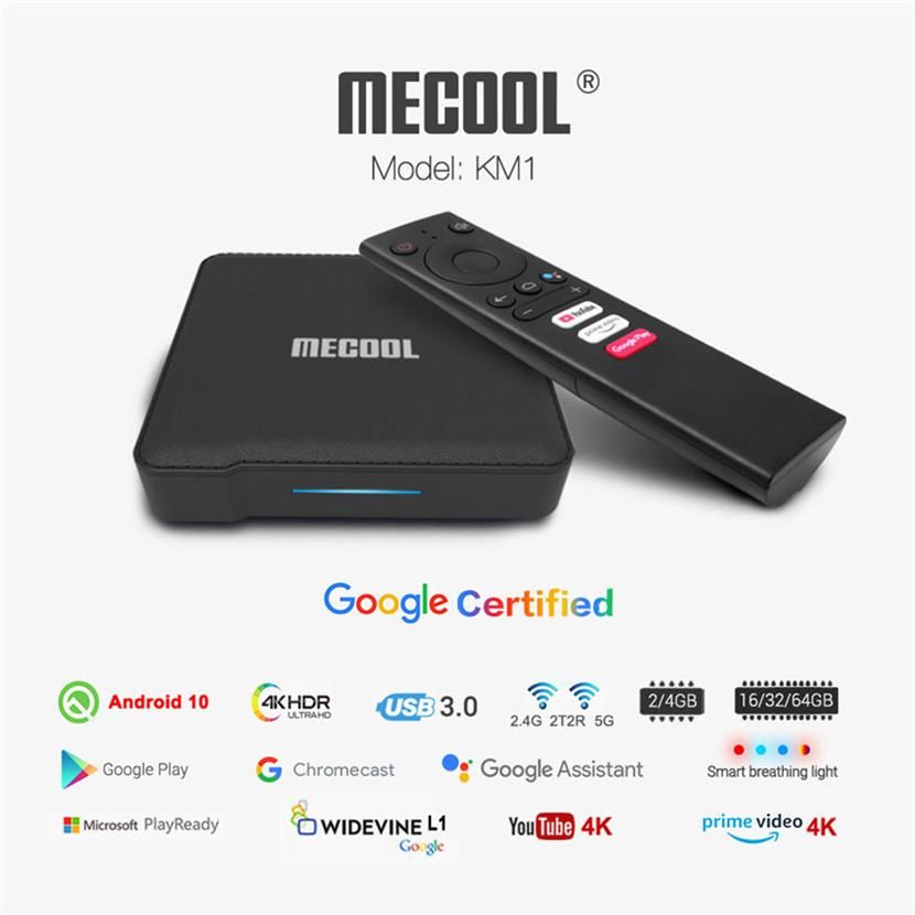 Mecool KM1 ATV Amlogic S905x3 Android 9.0 TV Box 4GB RAM 32GB 64GB ROM WiFi 4K HD Google Set Top346C
