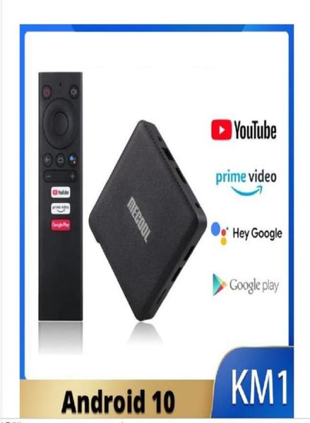 Mecool KM1 ATV android 10 boîtier Tv certifié Google 4G 64G Amlogic S905X3 Wifi 4K commande vocale Youtube vs x96 max plus7312070