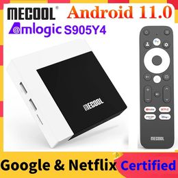 MECOOL TV Box Android 11 KM7 Plus Google TV Amlogic S905Y4 2GB DDR4 16GB EMMC 100M LAN Internet Android 11 Smart TV Speler