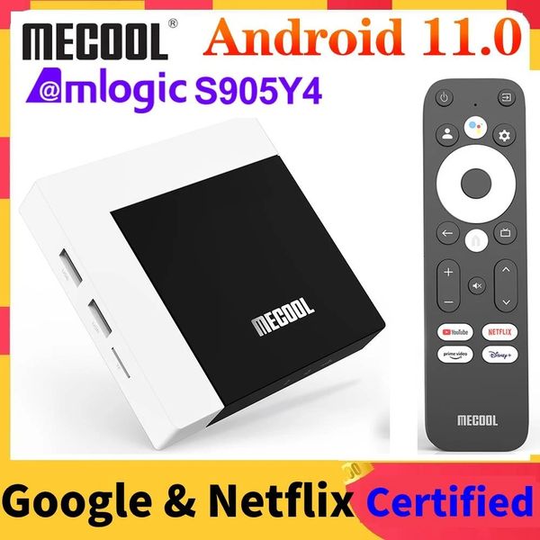 MECOOL TV Box Android 11 KM7 Plus Google TV Amlogic S905Y4 2GB DDR4 16GB EMMC 100M LAN Internet Android 11 Smart TV Player