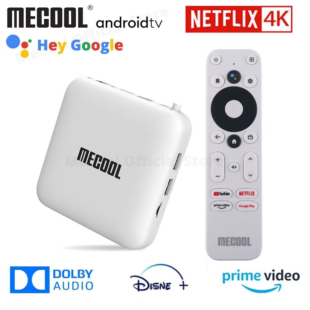 Mecool KM2 för Netflix 4K Android TV Box Amlogic S905X2 2GB DDR4 USB3.0 SPDIF ETHERNET WIFI Prime Video HDR 10 Widevine L1 TVBox