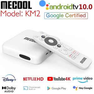Mecool KM2 Netflix TV Box Android 10 Google Certifié 2GB RAM 4K Dolby USB3.0 SPDIF BT4.2 Dual Wifi Prime Video Set Boîte supérieure