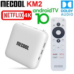 Mecool KM2 Smart TV Box Android 10 certifié Google TVBox 2GB 8GB Dolby BT4.2 2T2R double lecteur multimédia vidéo Wifi 4K Prime