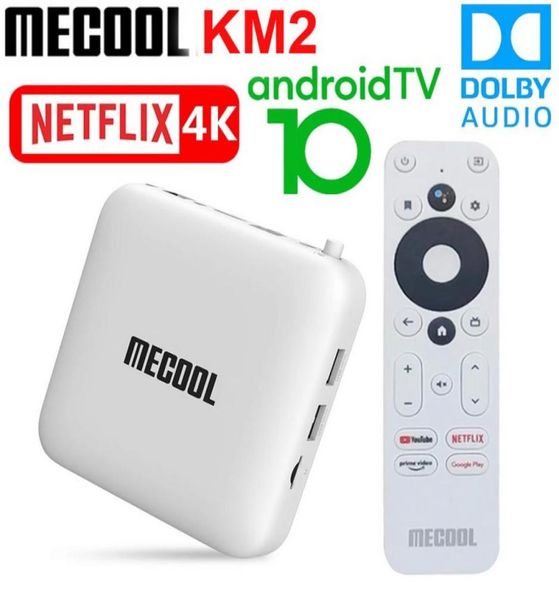 Mecool KM2 Dispositivo de TV inteligente Android 10 certificado por Google TVBox 2GB 8GB Dolby BT42 2T2R Dual Wifi 4K Prime Video Media Player6272238