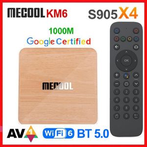 Mecool KM6 ATV Amlogic S905X4 TV Box Android 10 4G 64GB Google certifié prise en charge Wifi 6 AV1 BT5.0 1000M décodeur