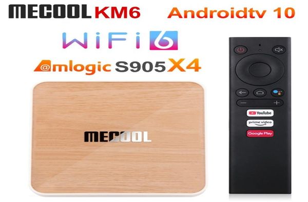 MECOOL KM6 Deluxe Amlogic S905x4 TV Box Android 10 4GB 64GB WiFi 6 Soporte certificado de Google AV1 BT50 1000M Set Top Box2026917