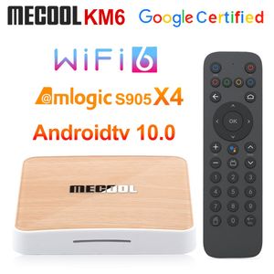 Mecool KM6 Deluxe Edition Amlogic S905X4 TV Box Android 10 4GB 64GB Wifi 6 Google gecertificeerd 4G 32G AV1 1000M Set Top Box 2G 16G