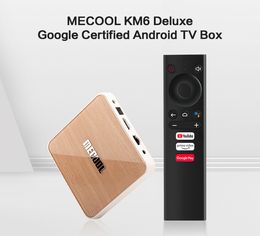 Mecool KM6 Deluxe ATV Box Android TV 10,0 Amlogic S905X4 4GB 64GB 2,4G 5G Wifi 6 Widevine L1 Google Play Prime Video 4K decodificador de voz