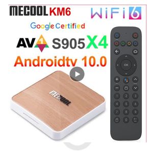 Mecool KM6 Deluxe Edition Amlogic S905X4 TV Box Android 10 4GB 64GB Wifi 6 Google certifié Support AV1 BT5.0 1000M décodeur