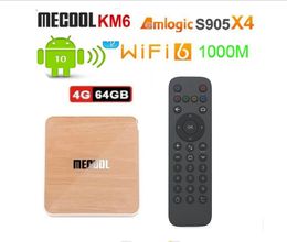 MECOOL KM6 Deluxe Edtion Wifi 6 Google-gecertificeerde TV Box Android 10.0 4GB 64GB Amlogic S905X4 1000M LAN Bluet0th 5.0 Set TopBox