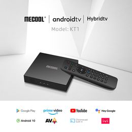 Mecool KT1 DVB S2 Bluetooth TV Box Android 10 Amlogic S905X4-B 4K 2T2R Dual Wifi Bt Media Player Settop Box