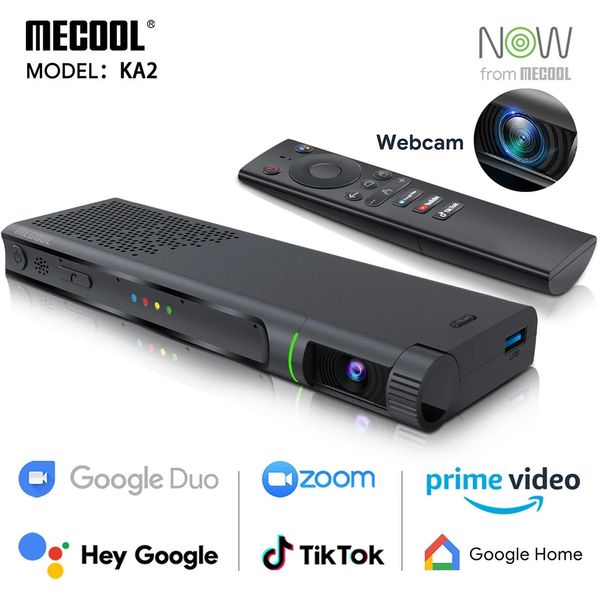 Mecool S905X4 KA2 Android TV avec caméra Amlogic Box Android 10 DDR4 2.4G5G Dispositif de haut-parleur d'appel vidéo